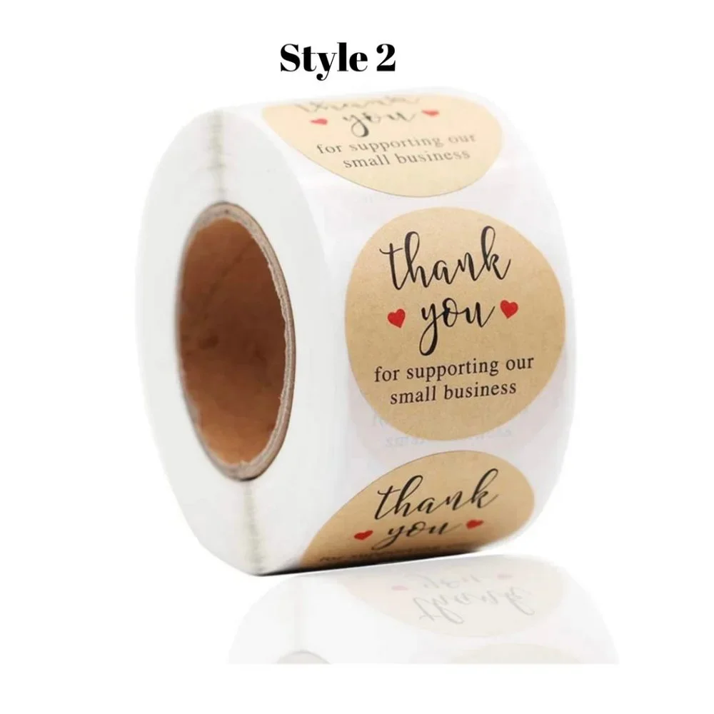 500 Thank You Floral Pattern Stickers - Picture 4 of 10